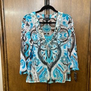 INC Ikat print top XL